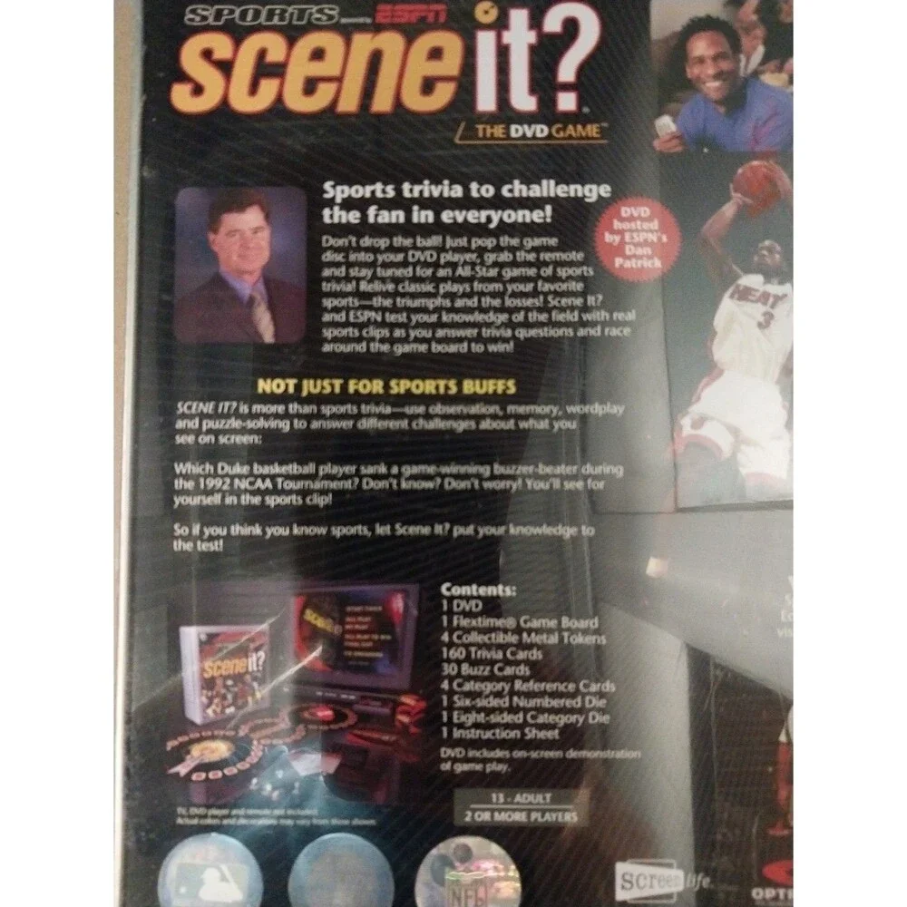Scene It Sports Trivia Game ESPN DVD Board Game NFL, NBA, MLB, NCAA Sealed New